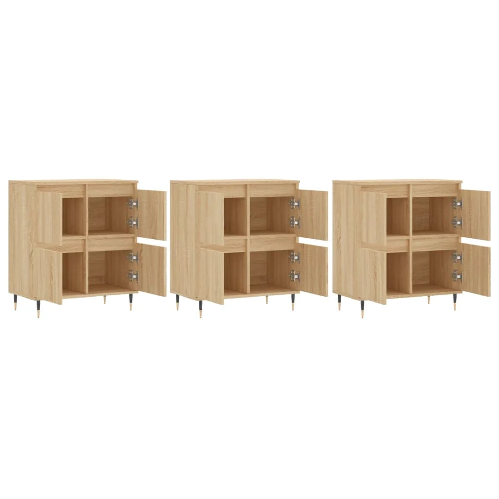 Buffet credenza cassettiera armadio mobile contenitore organizer per cucina soggiorno salotti 3 pezzi legno ingegnerizzato Sonoma marrone 02_0037113