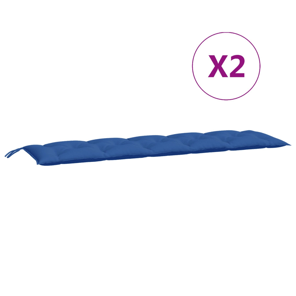 Cuscini per Panca 2 pz-Set di 2 Cuscini per panchina Blu 180x50x7 cm in Tessuto Oxford