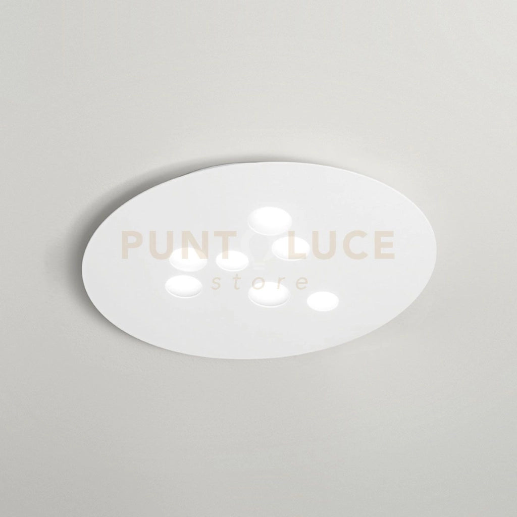 LUNA P/G - PLAFONIERA METALLO E ALLUMINIO BIANCO 7 LUCI ATTACCO GX53 72,5CM