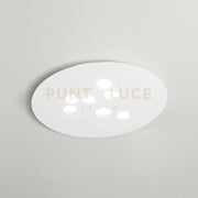 LUNA P/G - PLAFONIERA METALLO E ALLUMINIO BIANCO 7 LUCI ATTACCO GX53 72,5CM