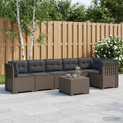 Divano da Giardino 6 Posti con Cuscini Aspetto Rattan PP 3444135