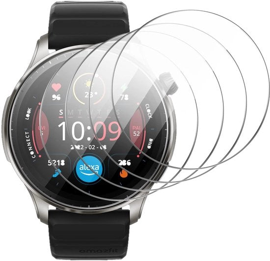 Protezione per Amazfit - 4 pezzi - Vetro resistente - Anti-bollicine - Translucido - Resistente alle abrasioni