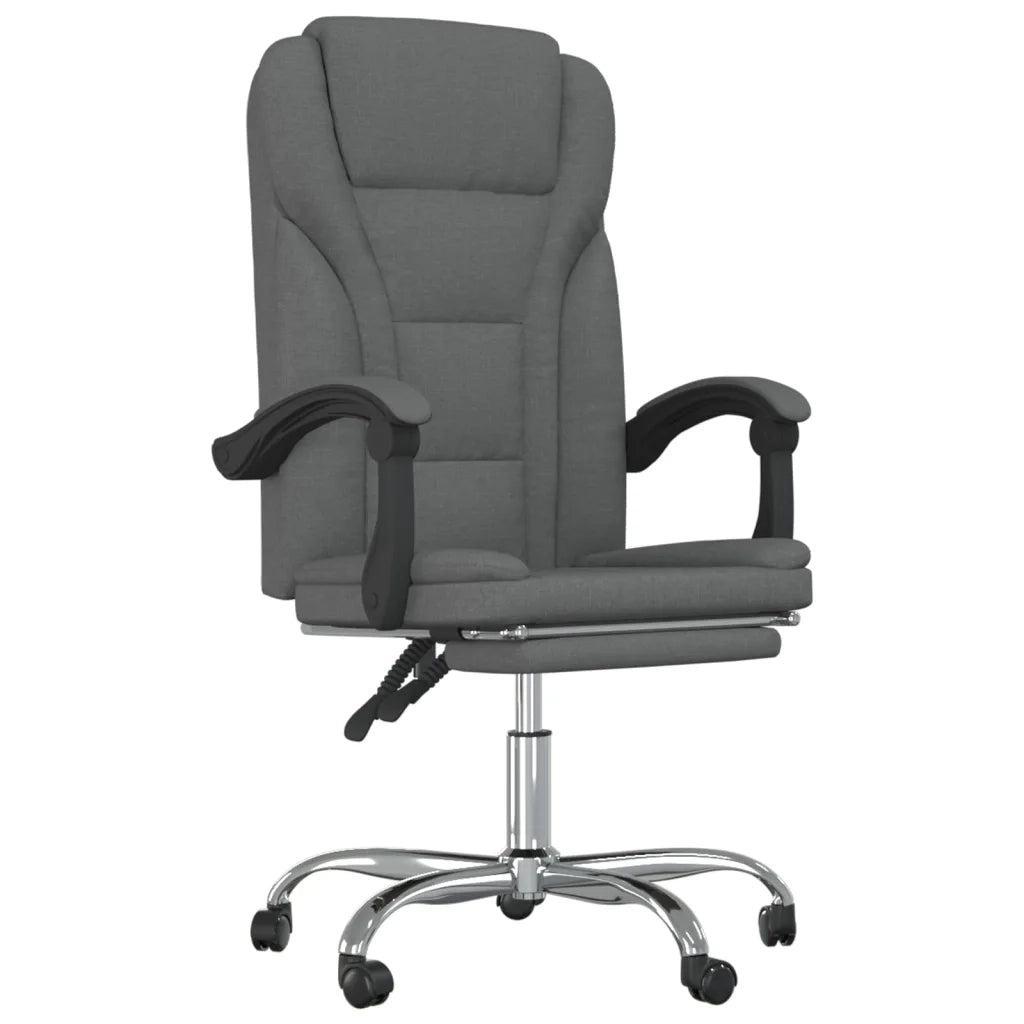 Poltrona da Ufficio Reclinabile Grigio Scuro in Tessuto 349696