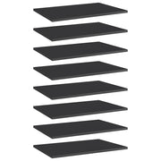 Ripiani per Libreria 8 pz Nero Lucido 60x40x1,5 cm Truciolato