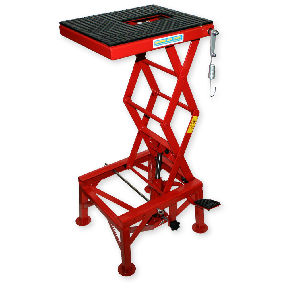 Alzamoto idraulico, max 135 kg, altezza 35-90 cm, Pedana solleva moto
