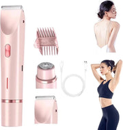 Trimmer da Bikini per Donne - 3 in 1 - Idoneo per Pelli Normali e Sensibili - IPX7 Resistente all'Acqua - Trimmer Elettrico per Donne - Epilatore - Trimmer Intimo per Donne - Trimmer Gezicht per Donne - Modello con Raschietto per Peli Superfine - Rosso