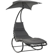 EasyComfort Lettino a Dondolo da Giardino Sdraio Prendisole per Esterno Grigia