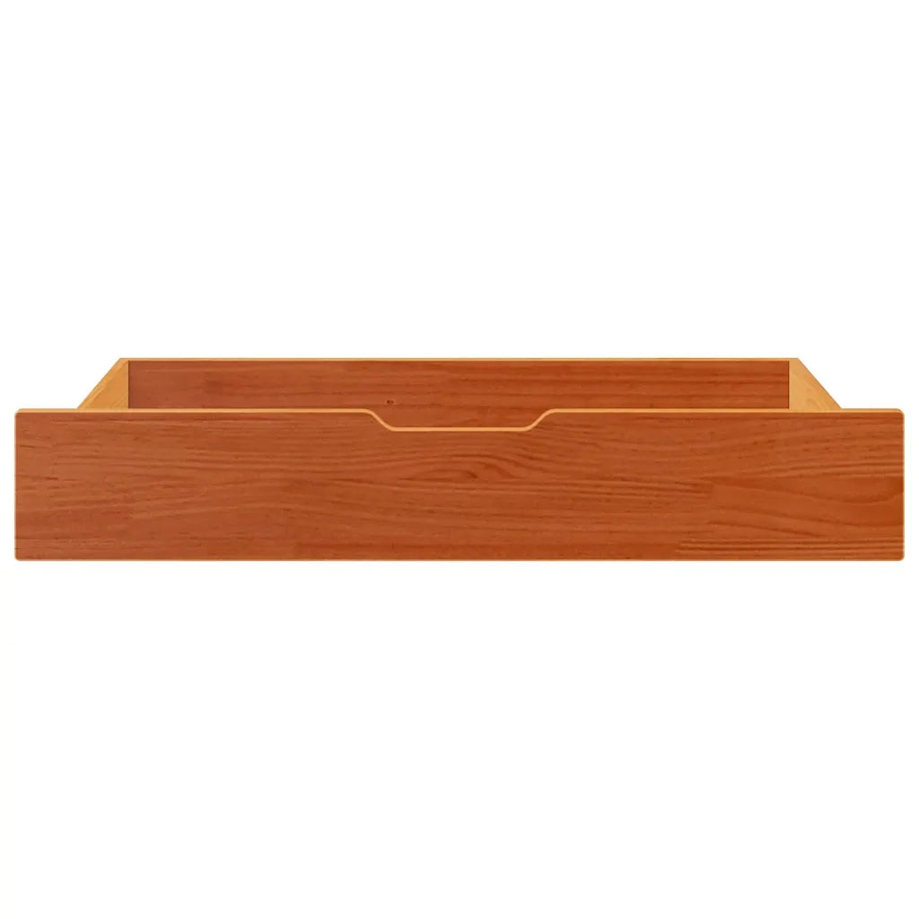 Cassettoni per Letto 2pz Marrone Cera 95x55x17 cm Legno di Pino