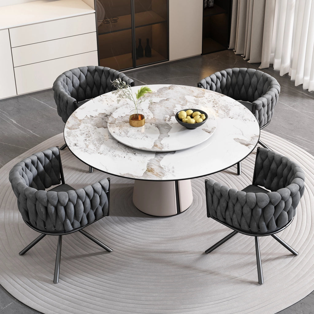 Set di 2 sedie girevoli - schienale ergonomico - in velluto - grigio - 62×60×57 cm