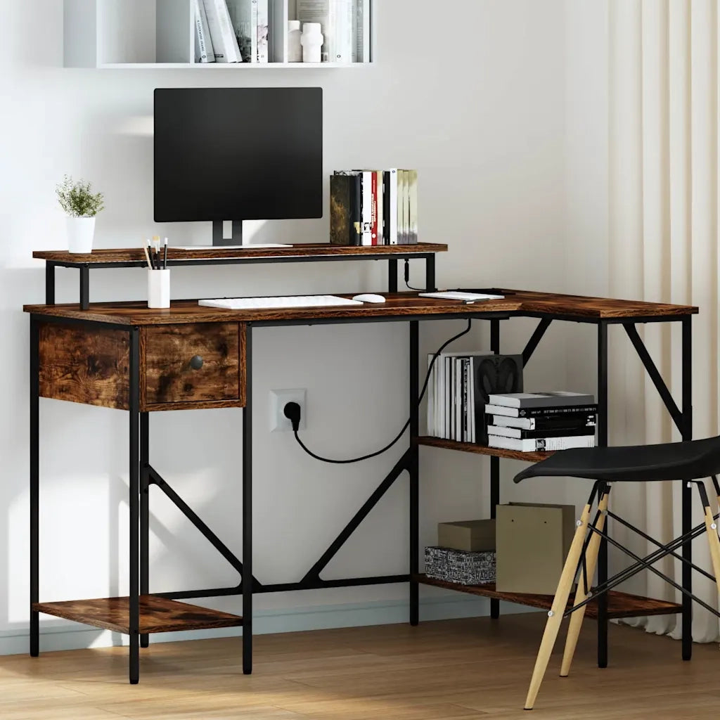 vidaXL Scrivania Rovere fumo 120 x 79 x 86.5 cm Legno multistrato