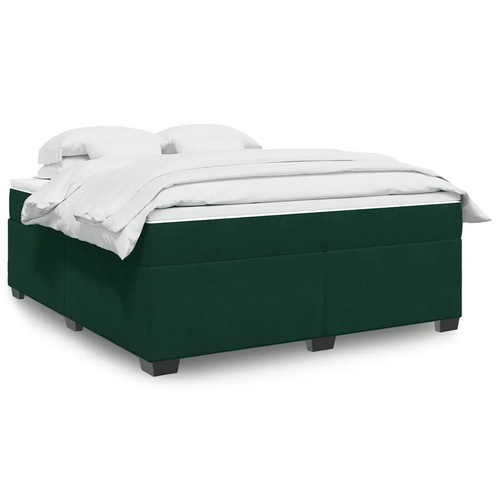 vidaXL Giroletto a Molle con Materasso Verde Scuro 180x200 cm Velluto
