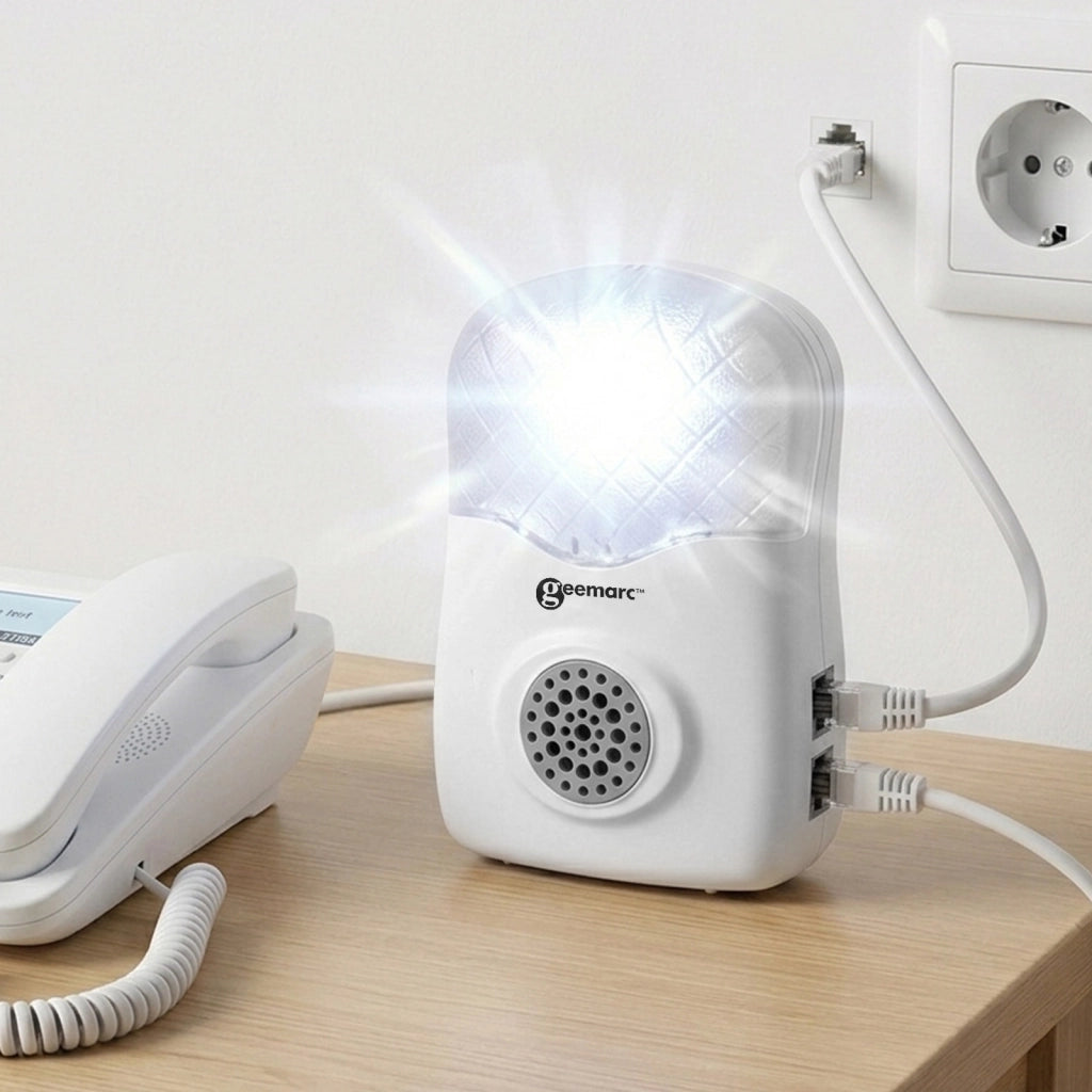 Amplificatore di Suoneria Esterno 95dB Modello CL12 per Telefono Fisso Bianco Geemarc