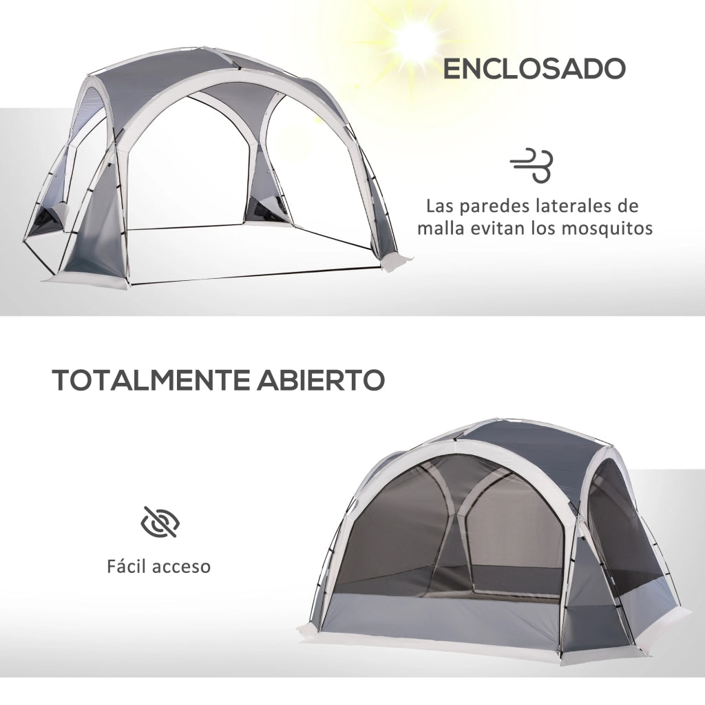 Tenda da campeggio per 6-8 persone ¨C zephmum ¨C 350x350x230 cm grigio e bianco
