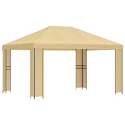 Gazebo | Pergolato 4 ¡Á 3 m Crema Poliestere e Acciaio 190 gsm