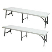 MAURY'S SET 2 PANCHE PIEGHEVOLI PER CAMPING 180X28X44 CM IN COLORE BIANCO SI RICHIUDE A VALIGETTA PER IL TRASPORTO