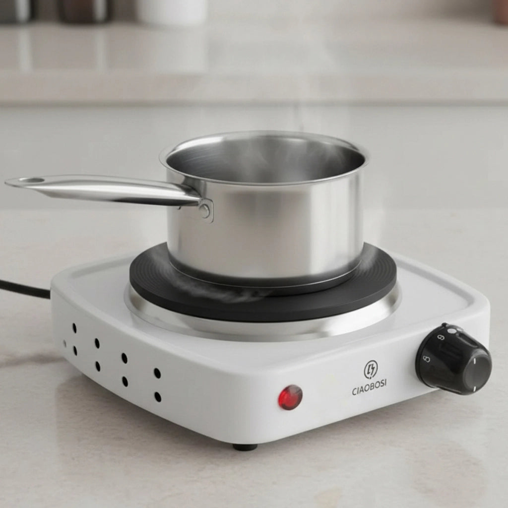 Mini Piastra Elettrica 500W 5 Livelli di Temperatura Bianco Avizar