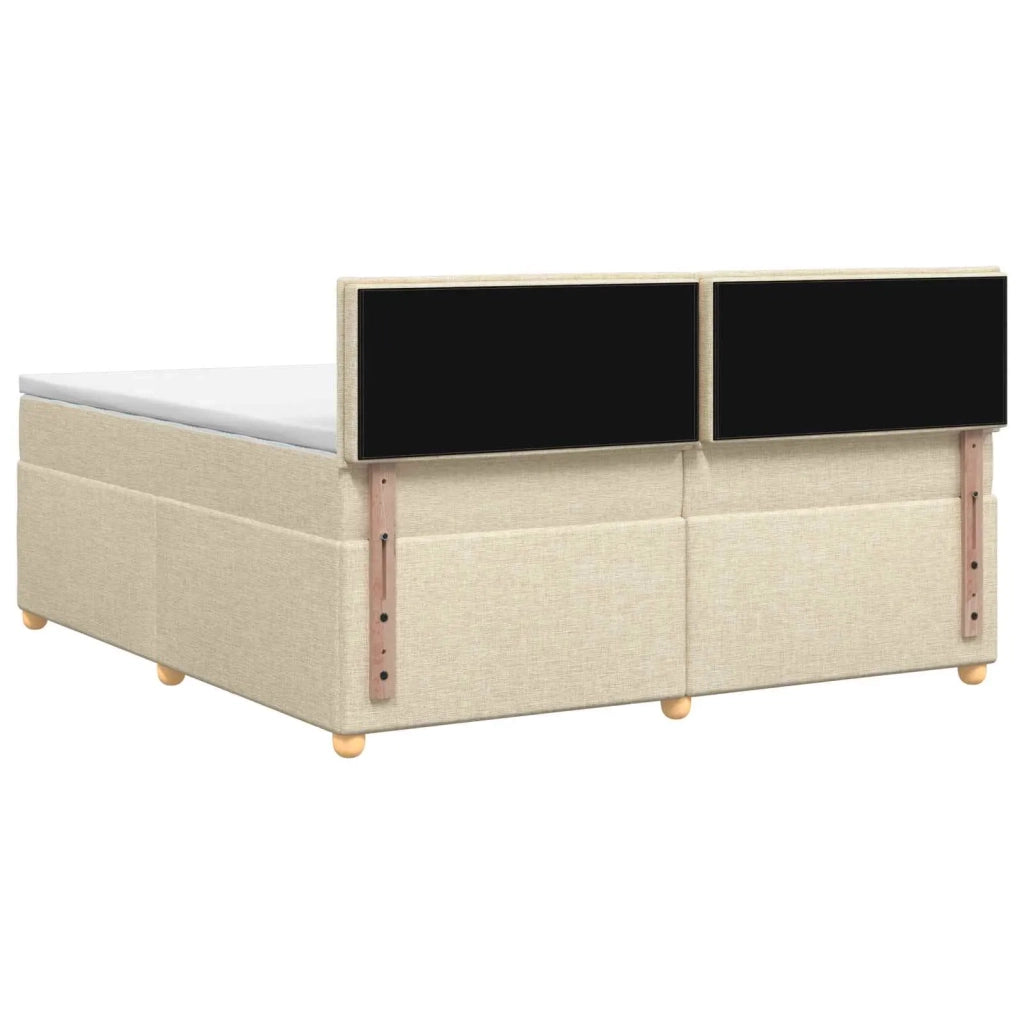 Letto box spring con materasso Crema 200 x 200 cm Tessuto 3451033