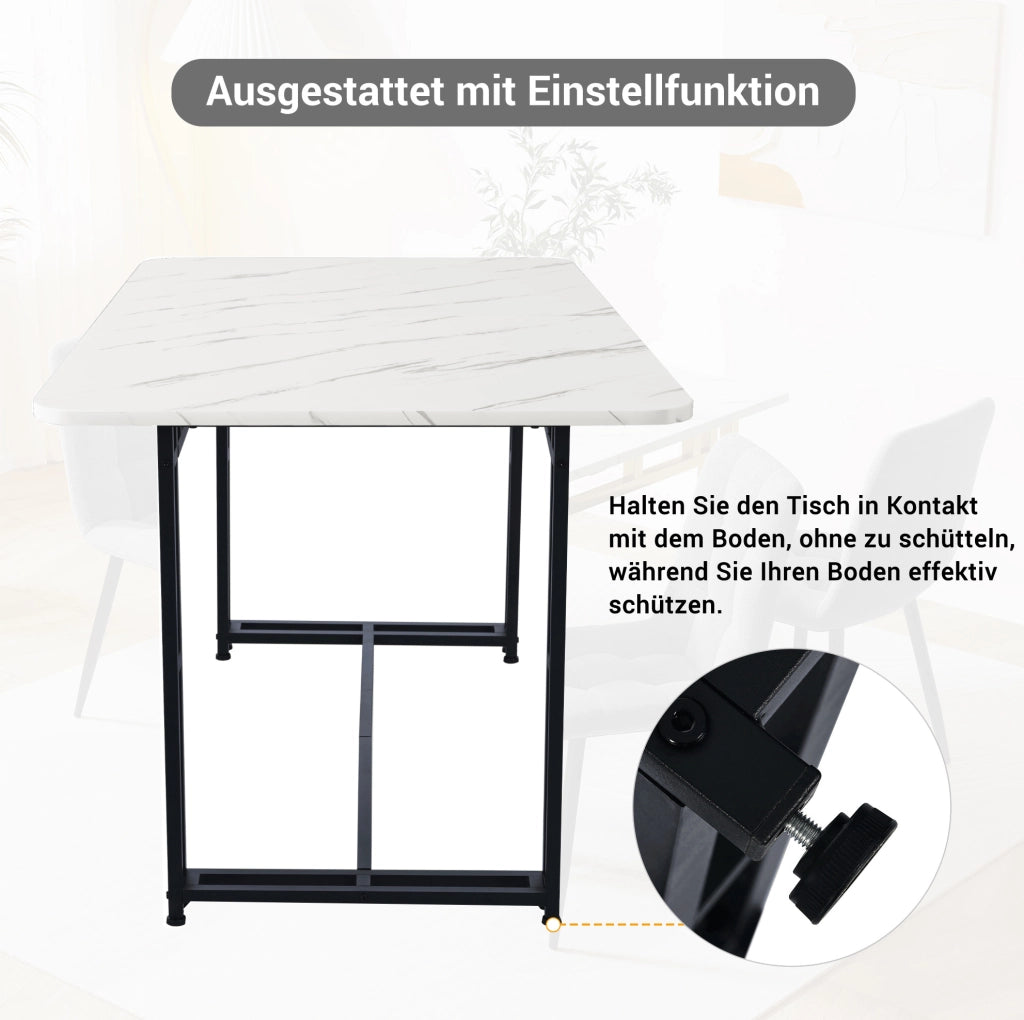 Set tavolo da pranzo moderno con 4 sedie in velluto grigio