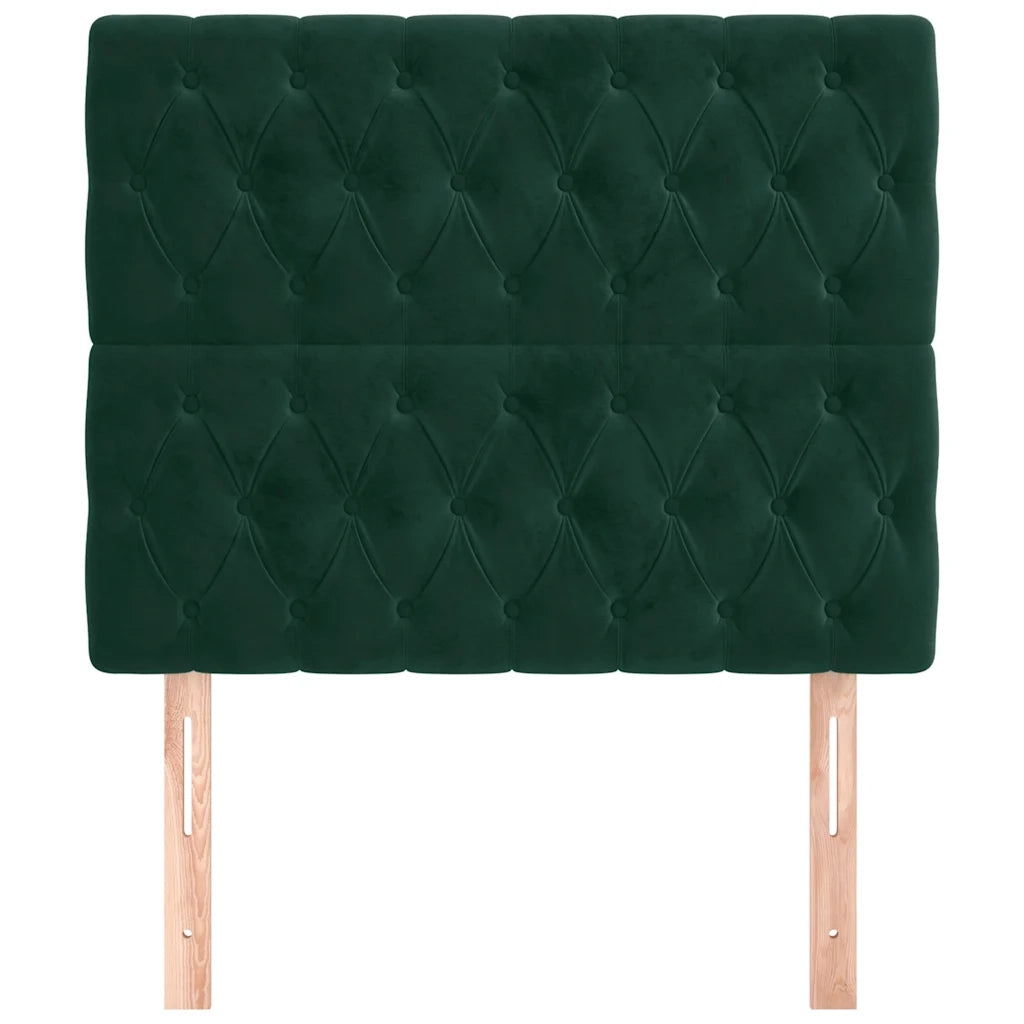 Testiera | Testata Verde Scuro 90x7x118/128 cm Velluto