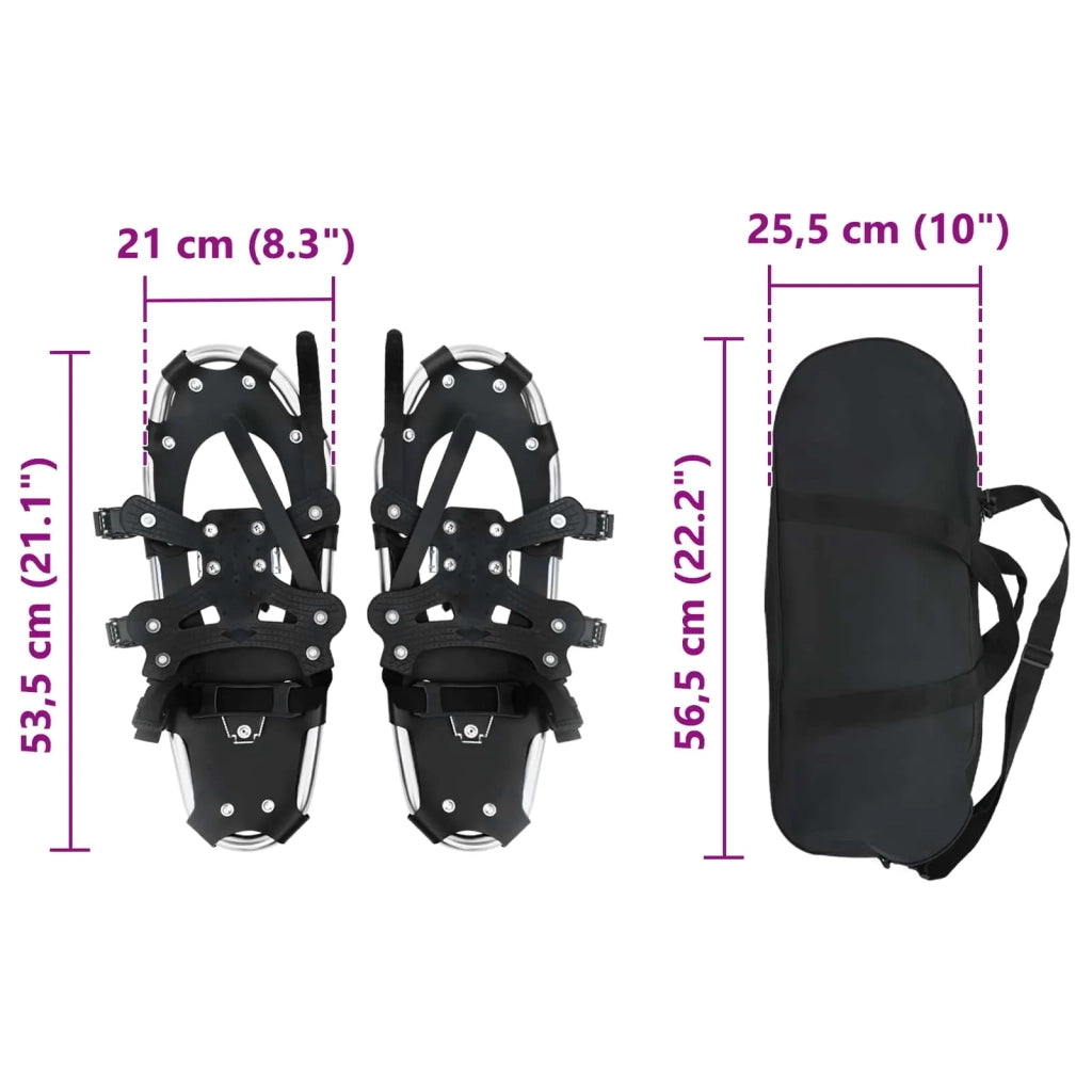 Ciaspole 3 in 1 Argento e Nero 53,5 x 21 cm Alluminio e HDPE CFW9784924