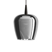 Zafferano Lampada a sospensione Bilia 230V LED 8W in vetro borosilicato soffiato a bocca, Nero e Argento, diametro 18 cm, altezza 324 cm, 3000K