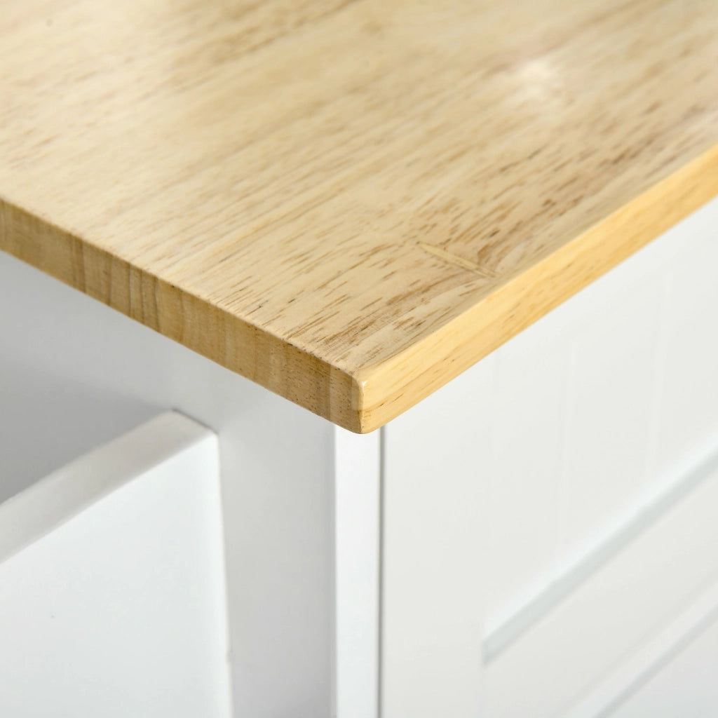 Carrello da Cucina 121x46x91 cm in Legno e MDF Bianco
