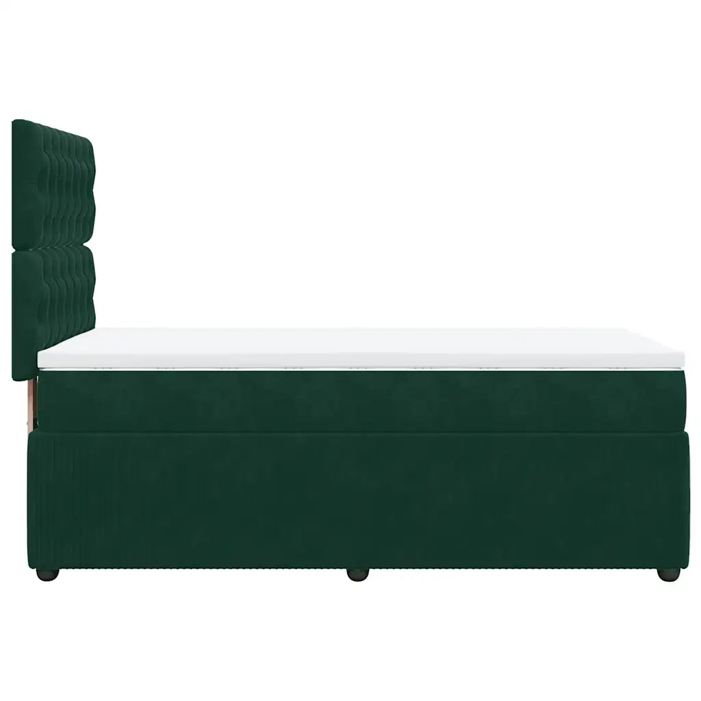 Giroletto a Molle con Materasso Verde Scuro 100x200 cm Velluto 3294571