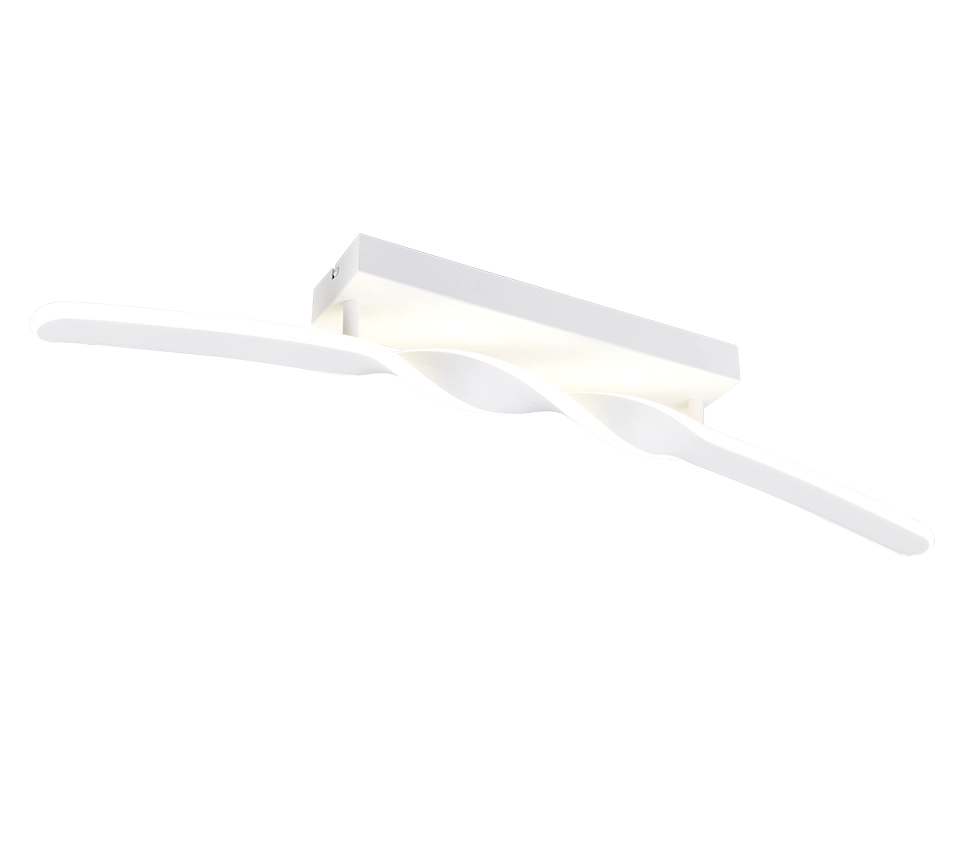 Plafoniera LED, metallo, bianco, L 80 cm, Ginko
