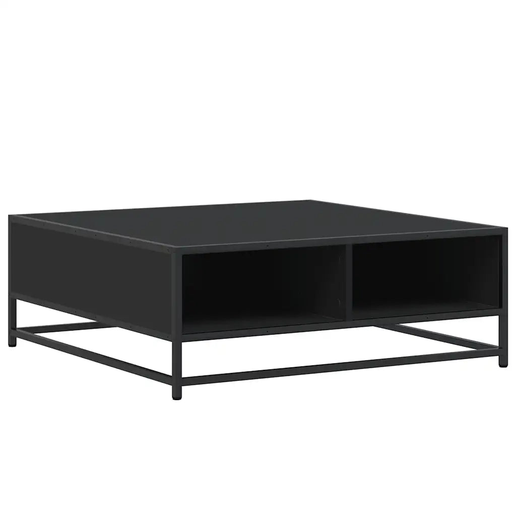 Tavolino da Salotto Nero 80x80x30 cm in Truciolato e Metallo 848769
