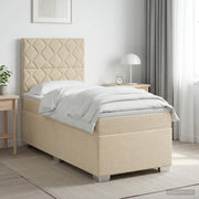 Letto box spring con materasso Crema 100 x 200 cm Tessuto 3454815