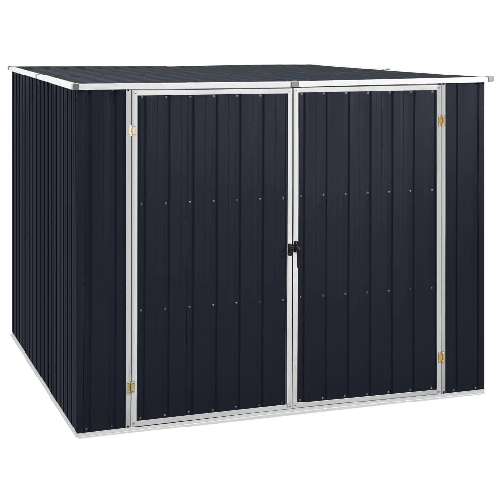 Casetta da giardino cabina ripostiglio casetta da esterno robusta casetta per attrezzi 195 x 198 x 159 cm acciaio zincato antracite 02_0022206