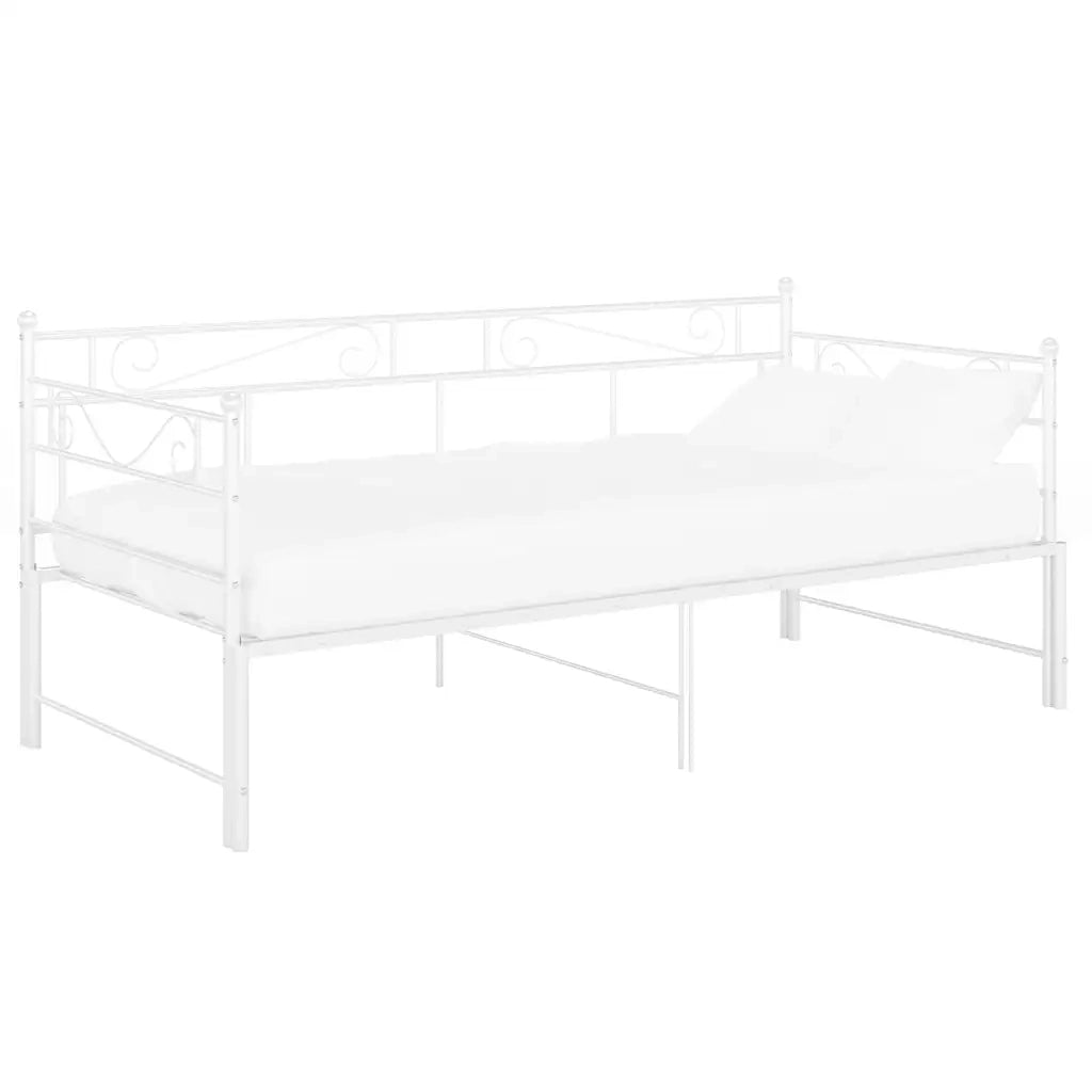 Telaio Divano Letto Estraibile Bianco in Metallo 90x200 cm