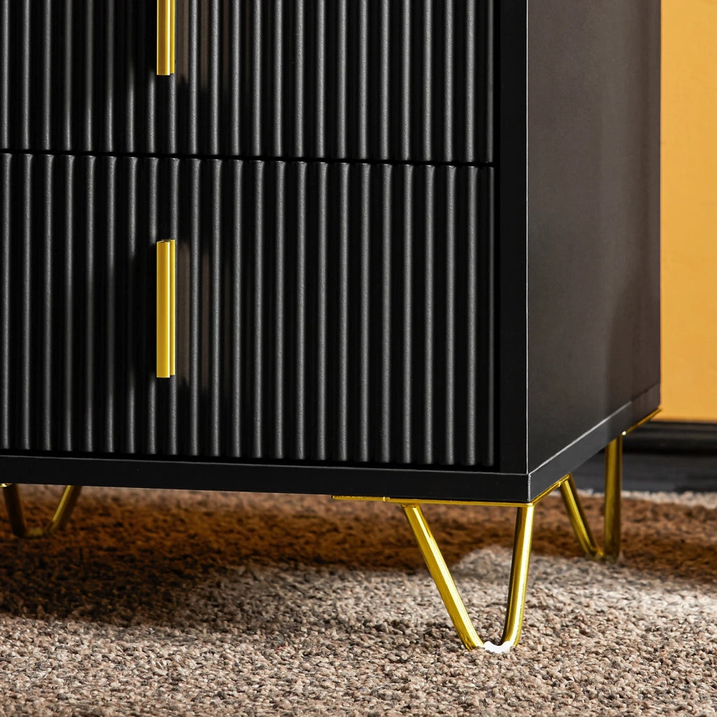 Comodini letto con cassetti Tavolino da salotto o soggiorno Tavolino telefono 40x40cm Nero 3 cassetti FBT115-L-SCH