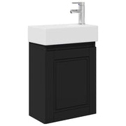 Mobile Bagno | Armadio da bagno con rubinetto Nero 45,5 x 22,5 x 84 cm