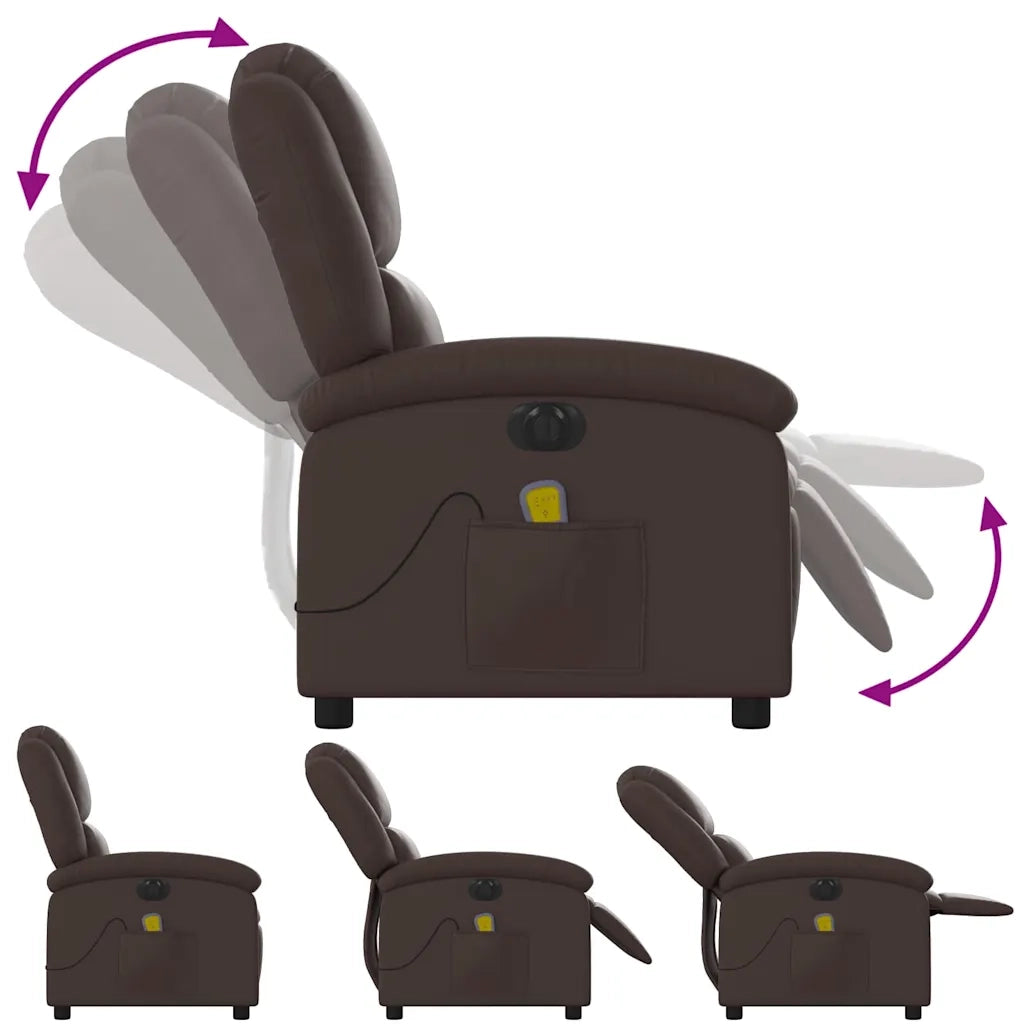Divano Sedia-Poltrona Massaggiante Elettrica Marrone in Similpelle 859964