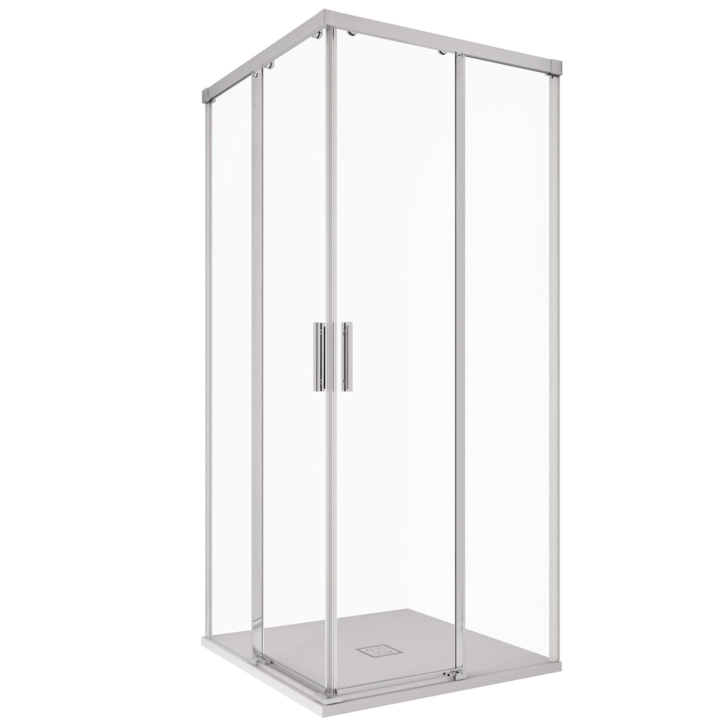 Box Doccia Angolare 70x100 cm 2 Ante Scorrevoli in Cristallo Trasparente 6mm H195 Bonussi Grace