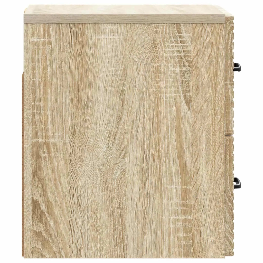 Mobiletto da notte a muro 2 pcs Rovere Sonoma 34,5 x 33 x 40 cm 898640