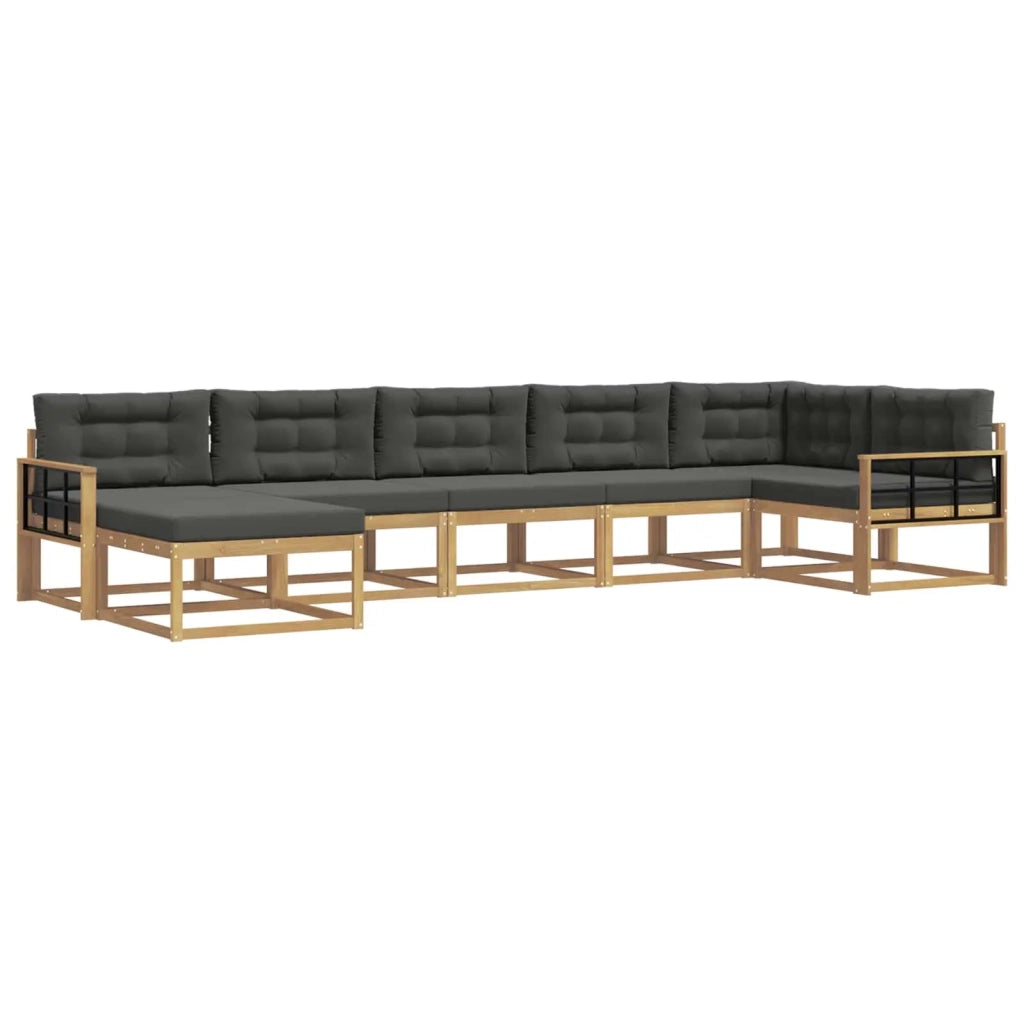 Set di divani da esterno con cuscino 7 pcs Bianco e Antracite