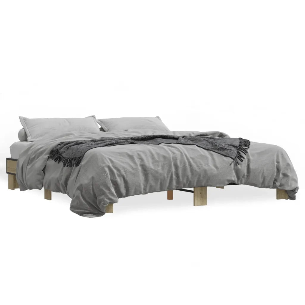 vidaXL Giroletto Rovere Sonoma 200x200 cm Legno Multistrato e Metallo