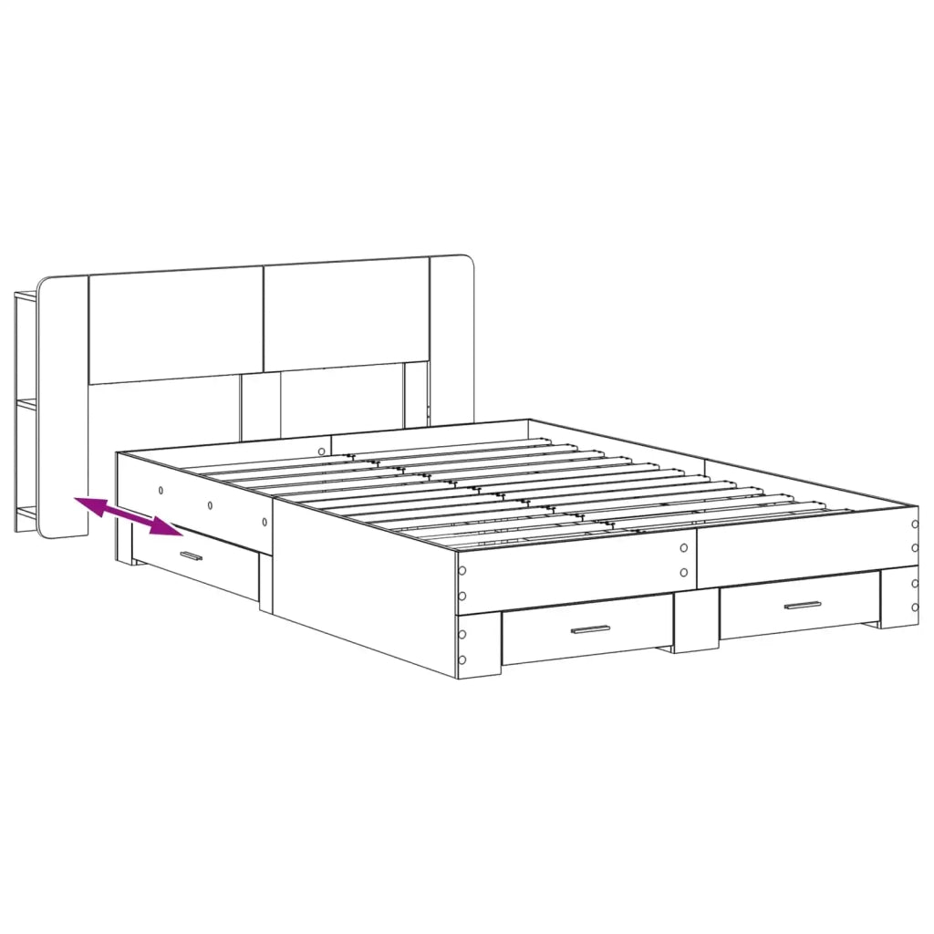Telaio del letto con storage Sonoma grigio 160 x 200 cm 3433782