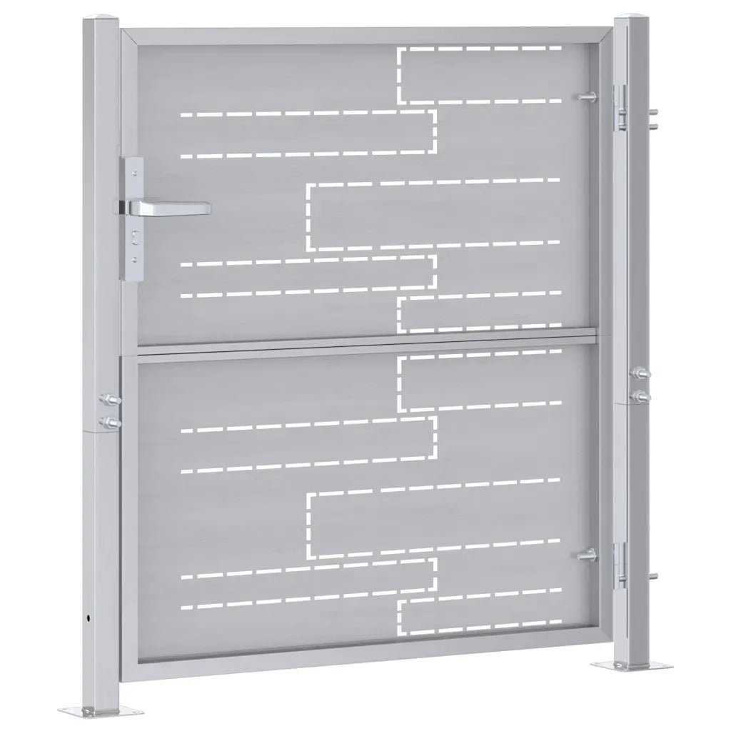 Cancello da giardino Argento 85 x 97 cm Acciaio inossidabile 3402575