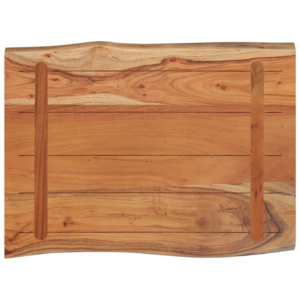 Piano Tavolo 80x60x2,5 cm Rettangolare Legno Acacia Bordi Vivi 370620