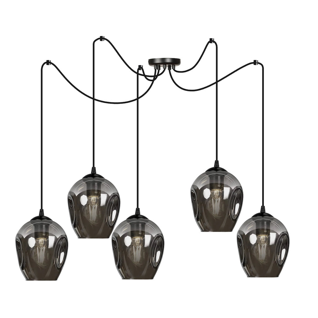 Lampadario a ragno Emibig LEVEL 5 luci E27 nero/grafite