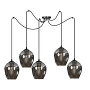 Lampadario a ragno Emibig LEVEL 5 luci E27 nero/grafite