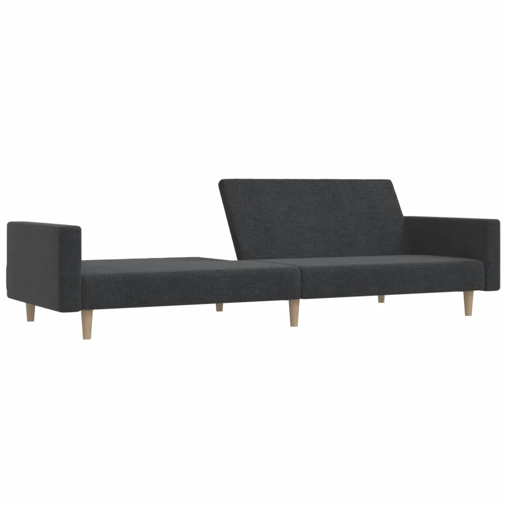 Divano Letto a 2 Posti Grigio Scuro in Tessuto 375728