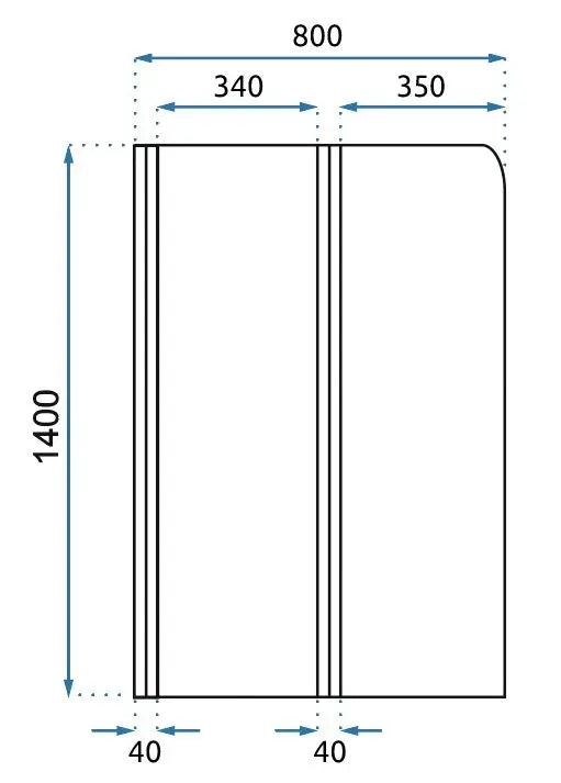 Schermo Vasca Pieghevole Rea Agat-2 80 Brush Gold