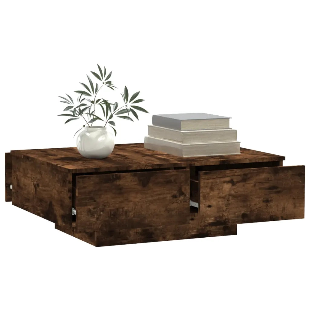 Tavolino da Salotto Rovere Fumo 90x60x31 cm Legno Multistrato 815195