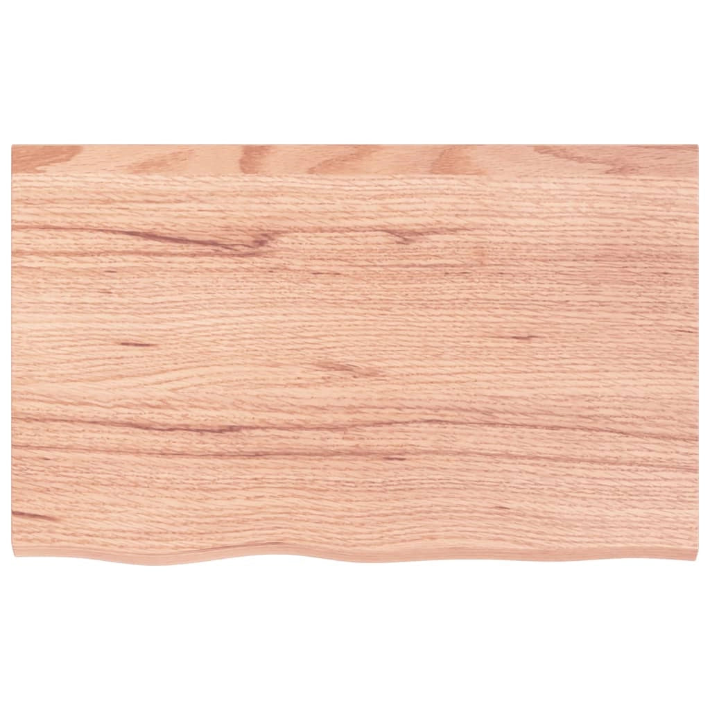 Piano Bagno Marrone 80x50x(2-4) cm Legno Massello Trattatocod mxl 74453