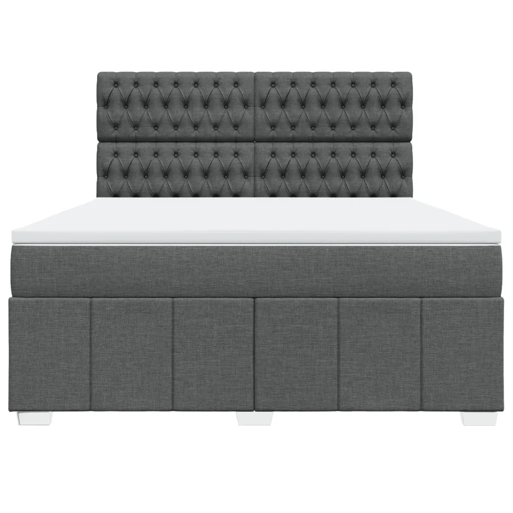 Giroletto a Molle con Materasso Grigio Scuro 180x200 cm Tessuto