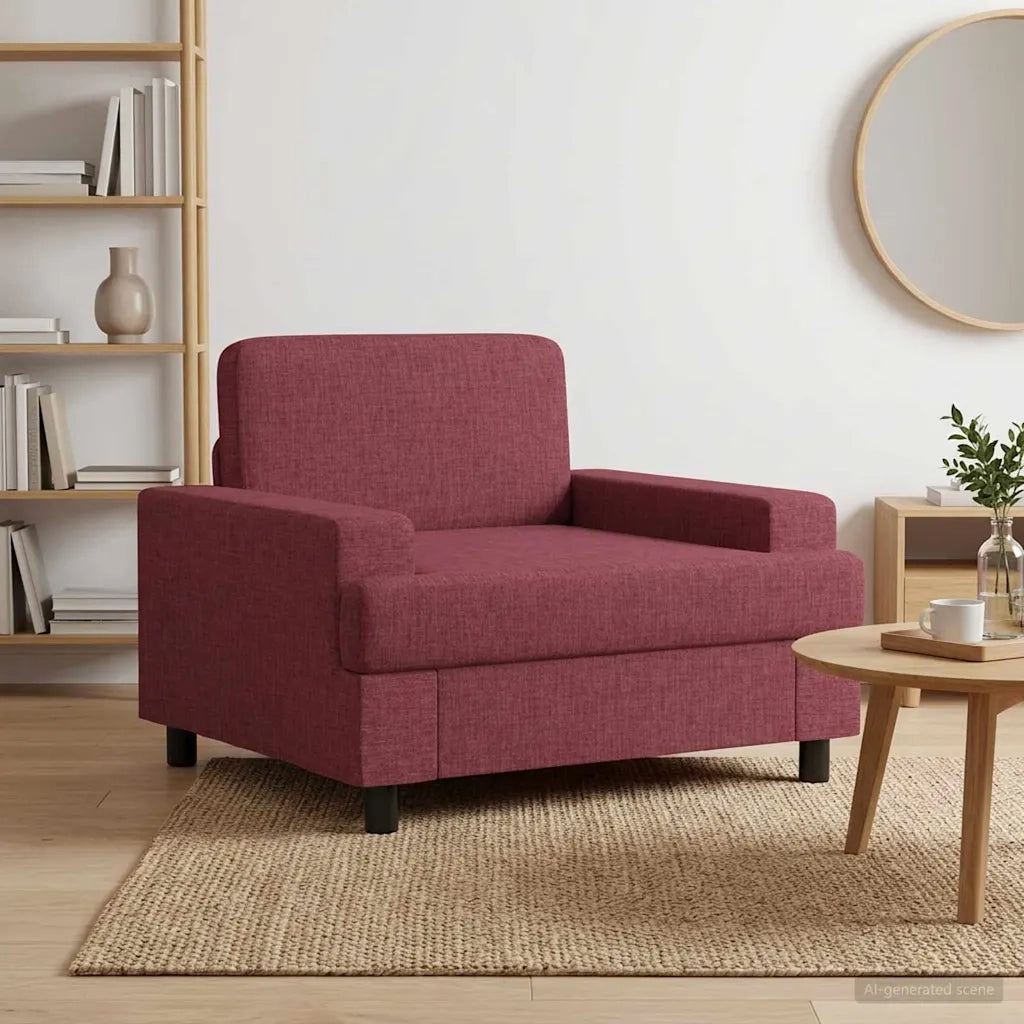 Poltrona Rosso Vino Tessuto 42043457